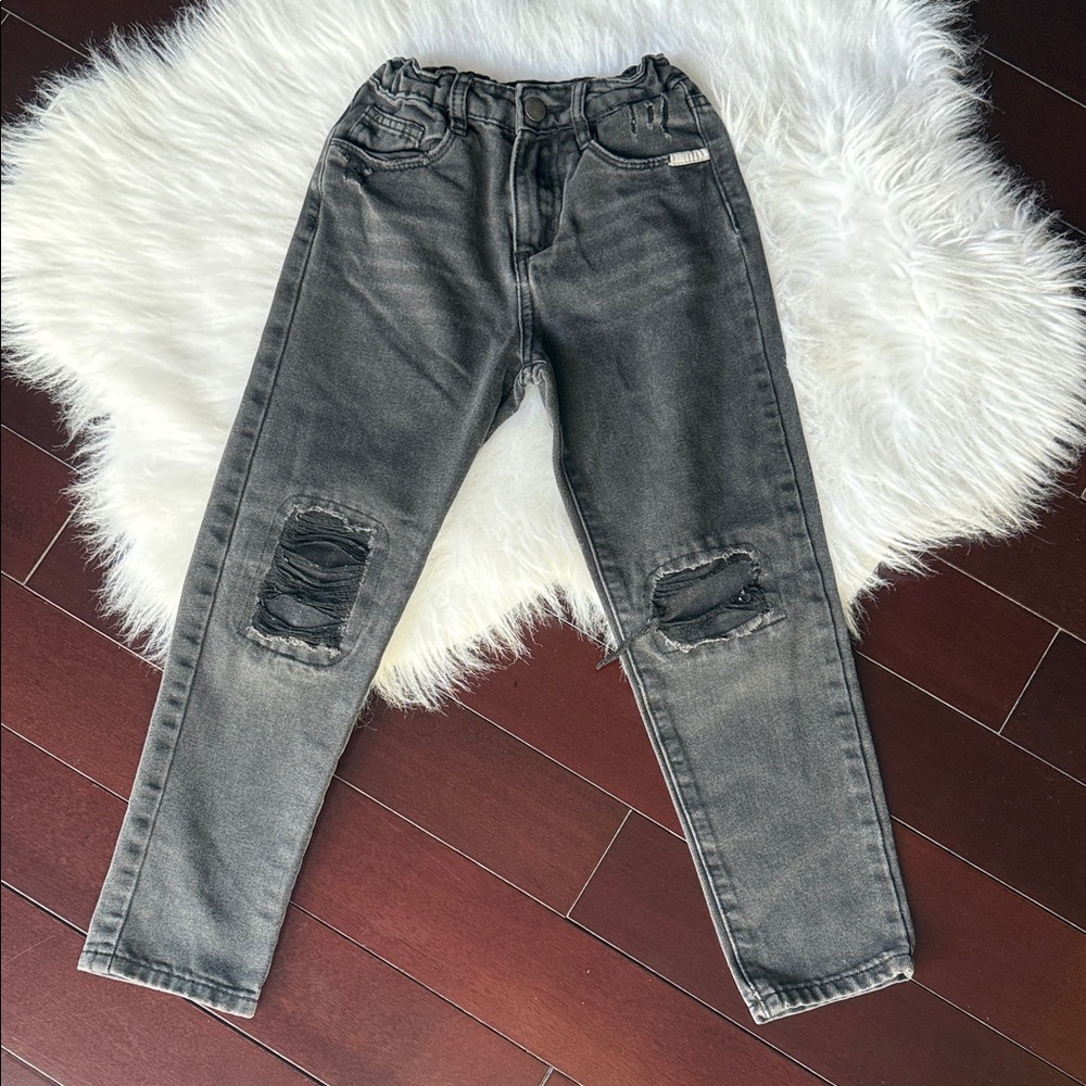 Charcoal Elastic Waist Kids Zara Jeans